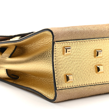 Valentino Garavani Metallic Calf Hair Small My Rockstud Frame Bag Gold 9 of 19