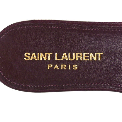 Saint Laurent Incrociato Muriel Bianca Slide Sandals 36.5 Wine Red 7 of 9