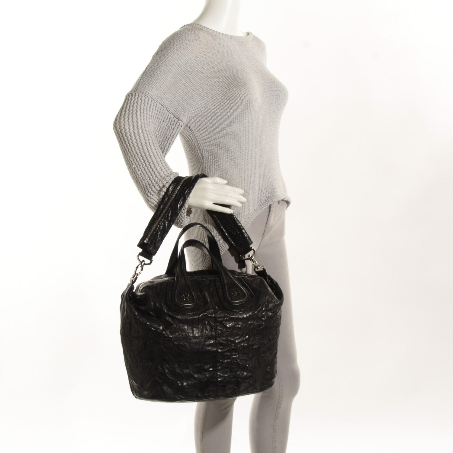 Givenchy Wrinkled Lambskin Medium Nightingale Black 2 of 7