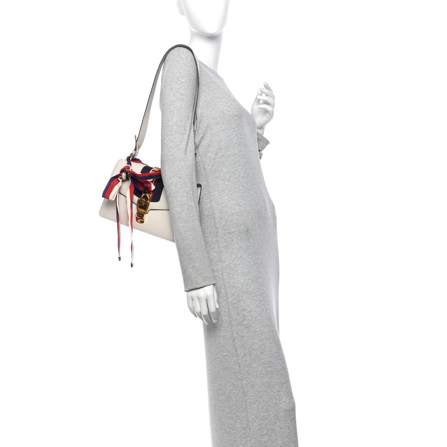 Calfskin Small Sylvie Shoulder Bag Off White