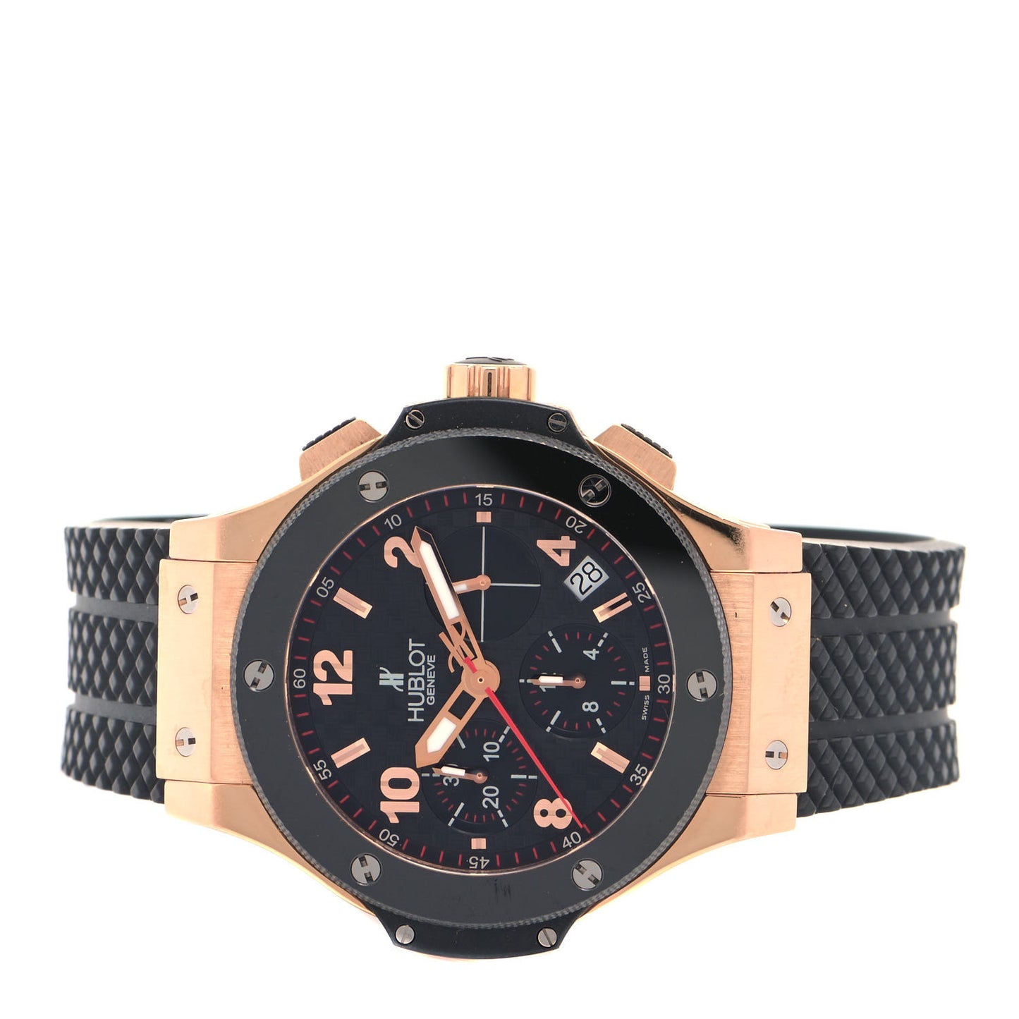 18K Rose Gold Rubber 41mm Big Bang Automatic Watch Black 341.PB.131.RX