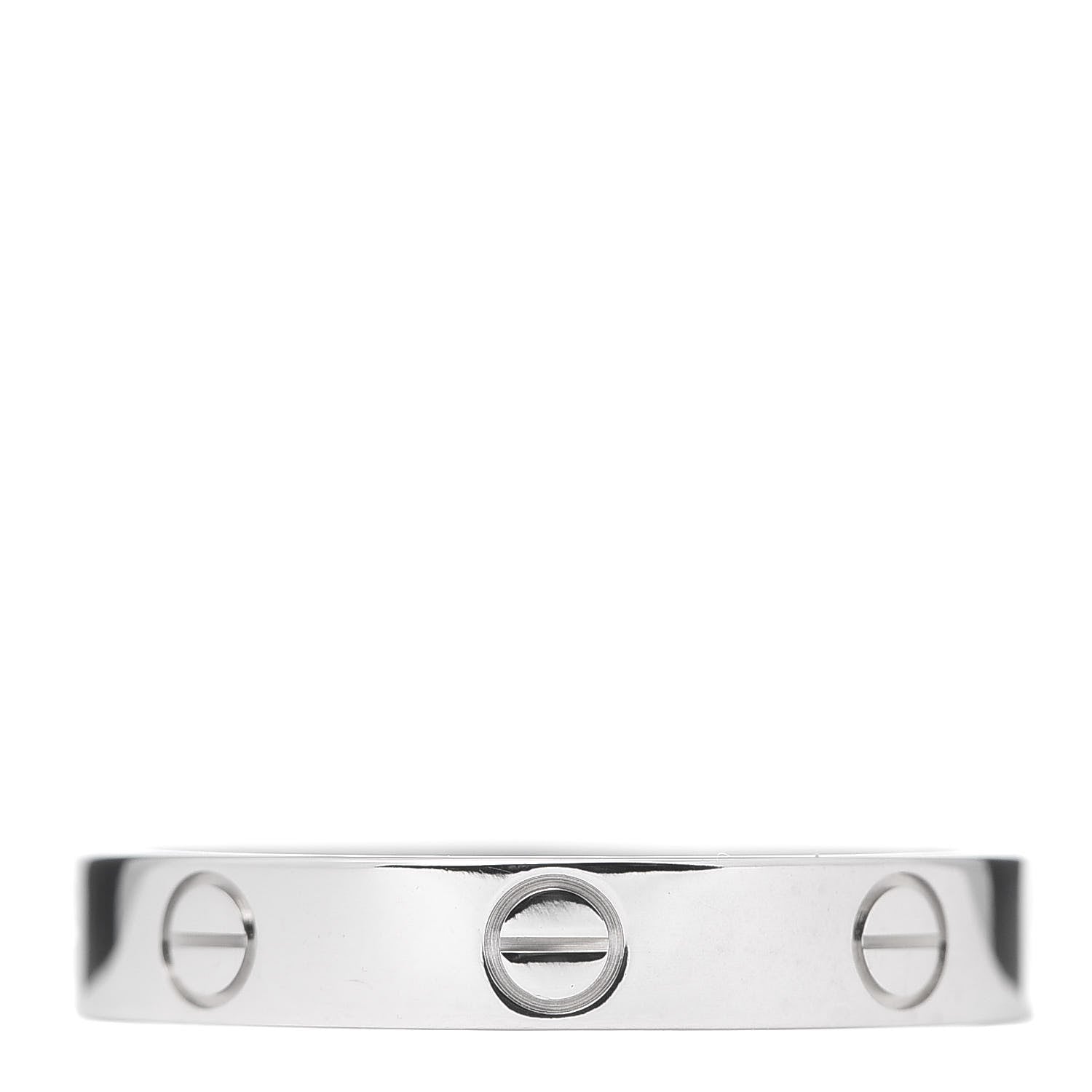 Cartier 18K White Gold 3.5mm LOVE Wedding Band Ring 58 8.25 1 of 4