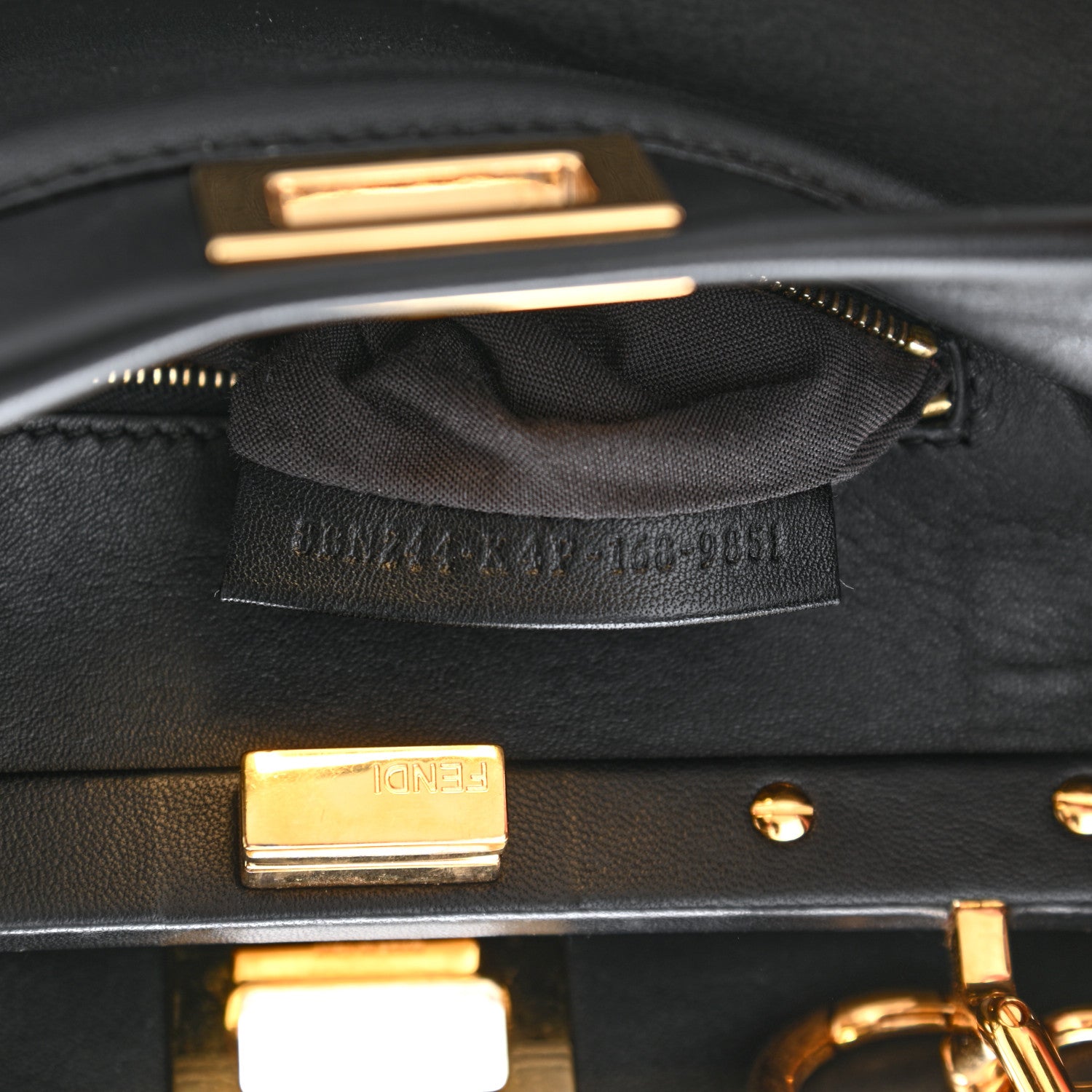 Fendi Nappa Mini Peekaboo Iconic Satchel Black 7 of 10