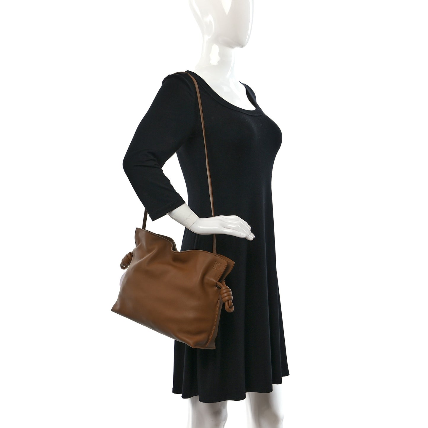Nappa Flamenco Knot Clutch Warm Desert