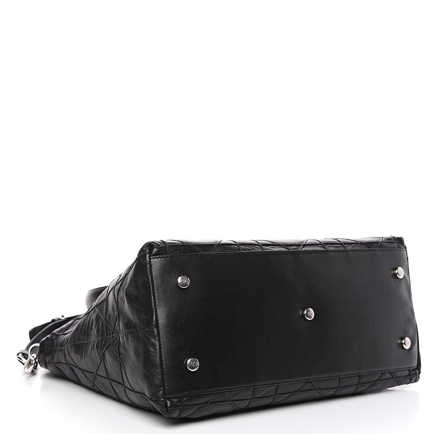 Christian Dior Lambskin Cannage Medium Granville Tote Black 3 of 12