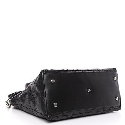 Christian Dior Lambskin Cannage Medium Granville Tote Black 3 of 12