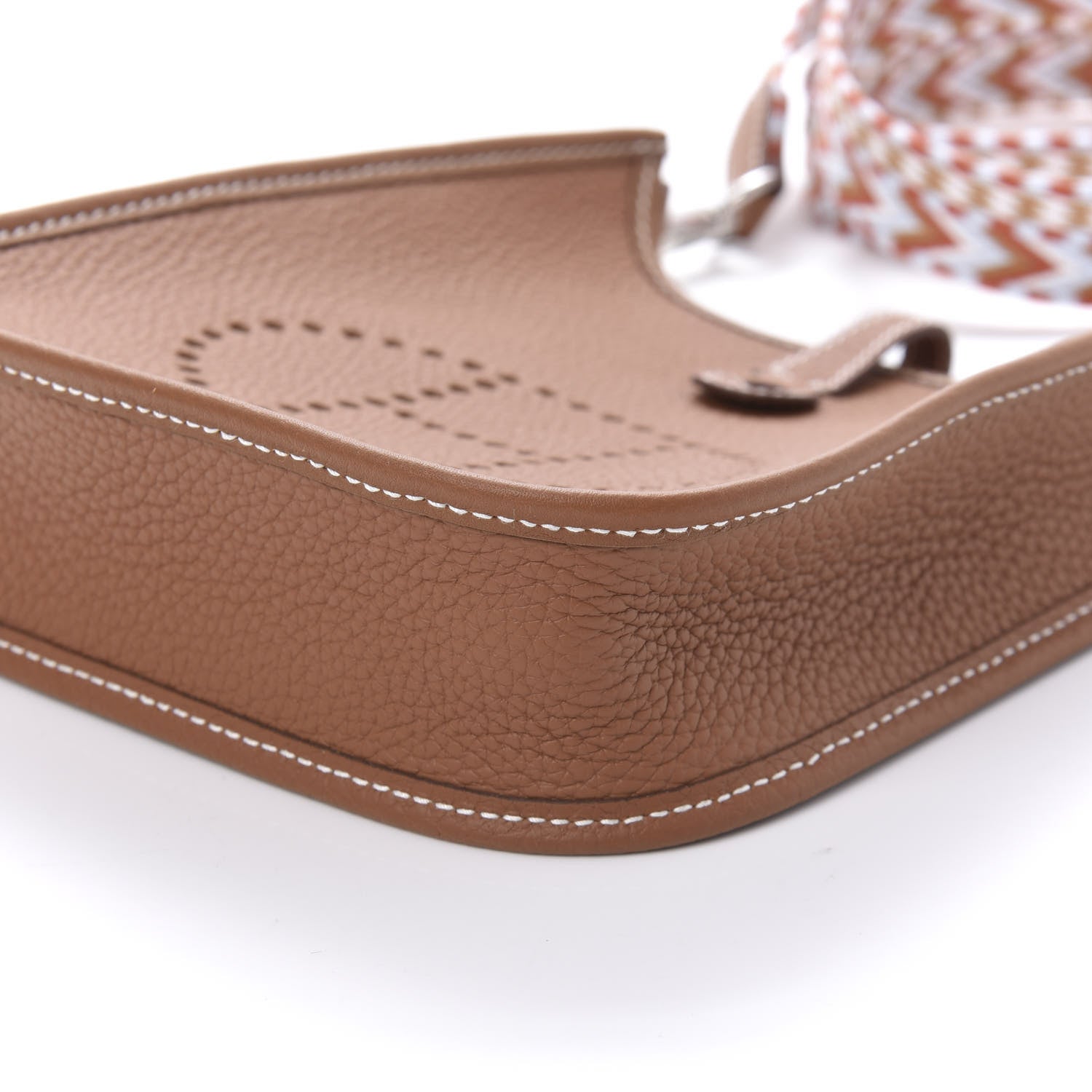 Hermes Taurillon Clemence Allegro Evelyne TPM Gold Cornaline White 7 of 10