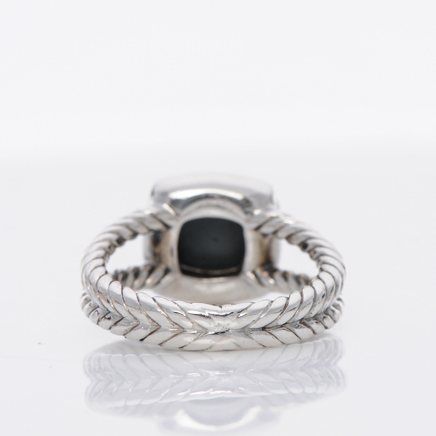 David Yurman Sterling Silver Diamond Black Orchid 7mm Petite Albion Ring 54 6.75 3 of 4