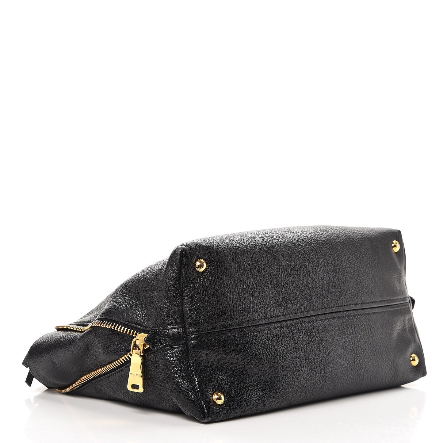 Goatskin Madras Zip Tote Nero Black