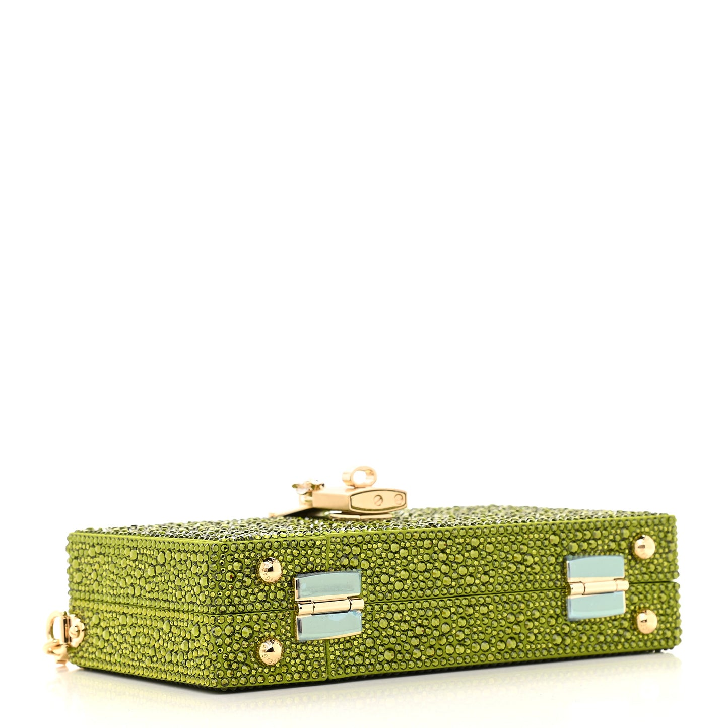 Satin Crystal Embellished Box Clutch