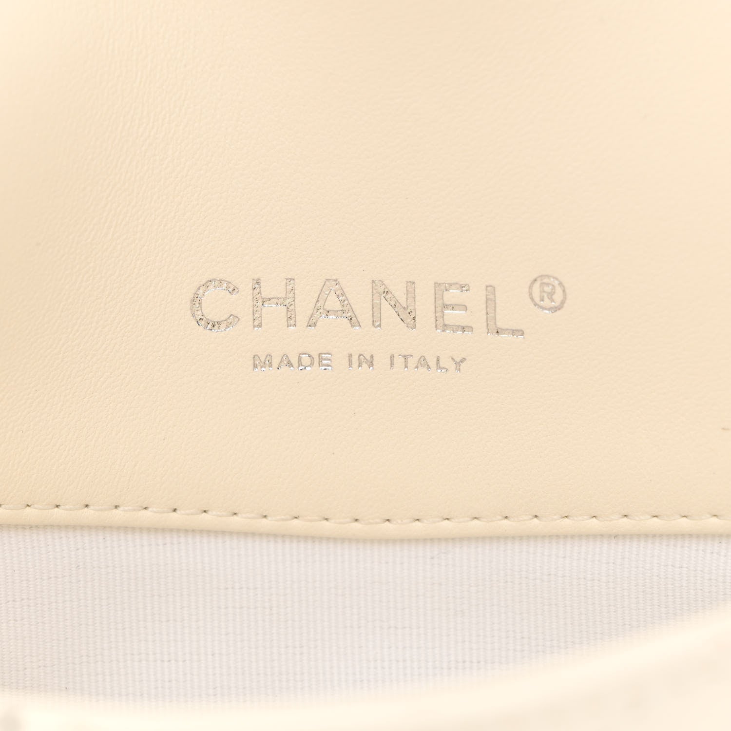Chanel Printed Lambskin Logo CC Envelope Clutch With Chain White 6 of 12