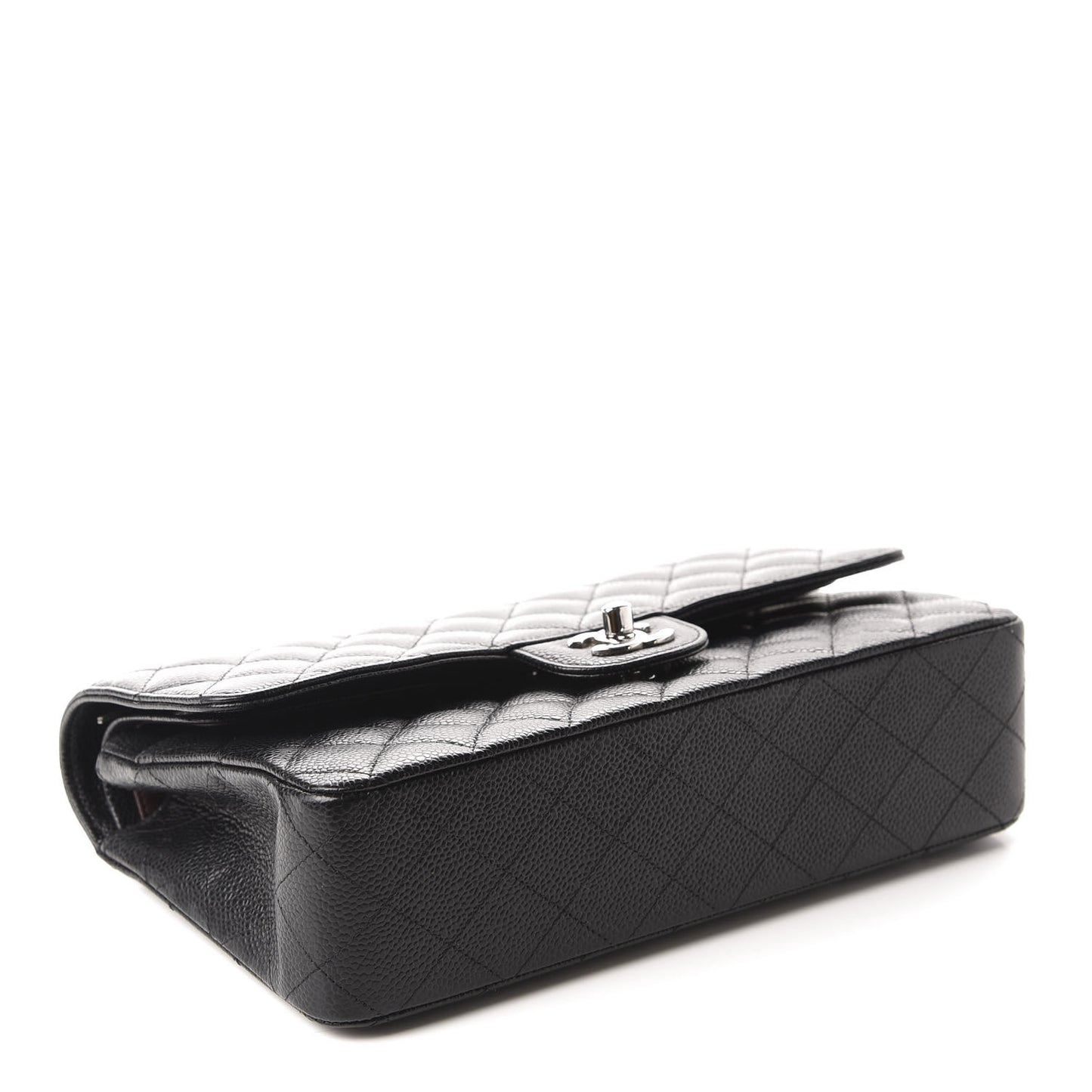 Caviar Quilted Medium Double Flap Black