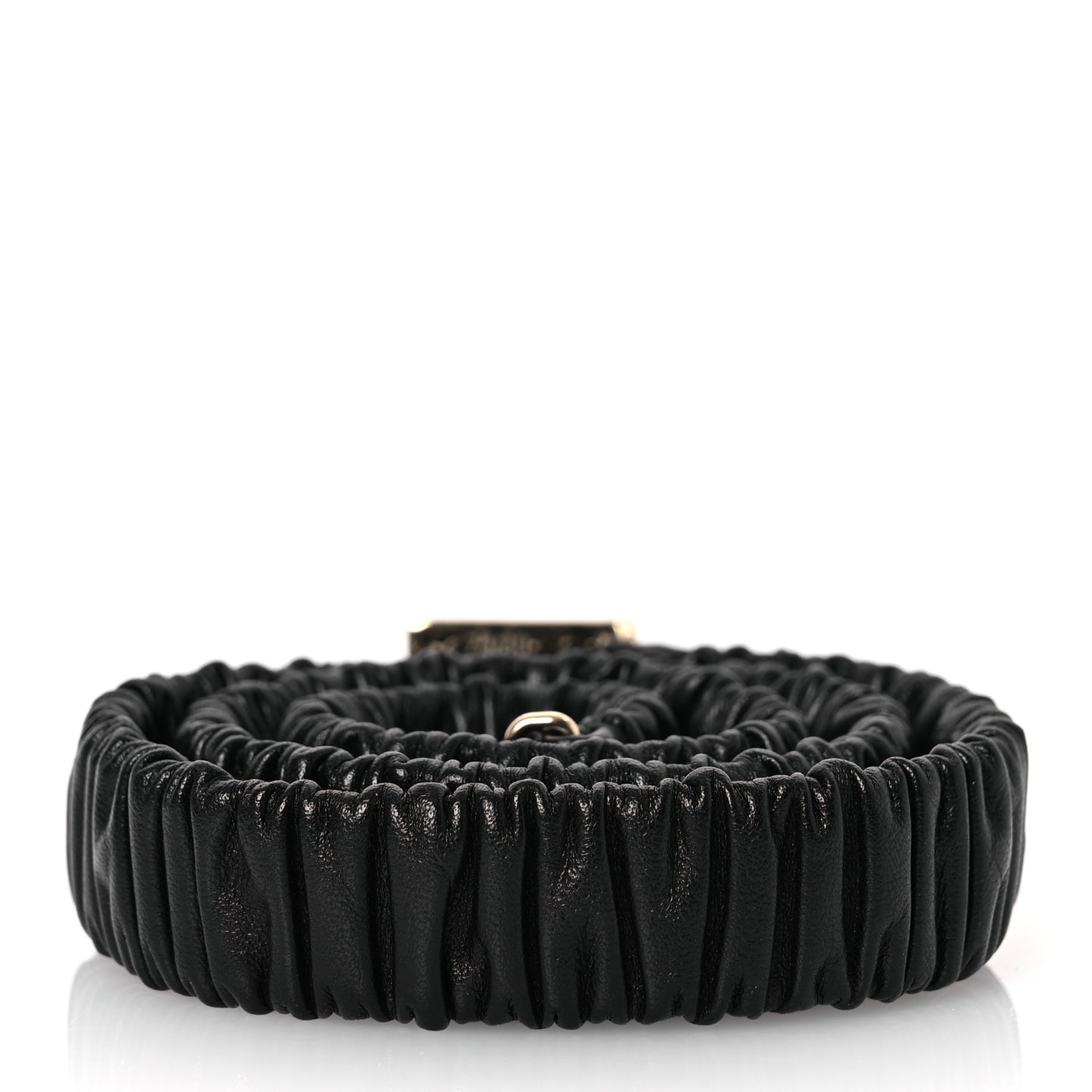 Lambskin Ruched CC Belt 75 30 Black
