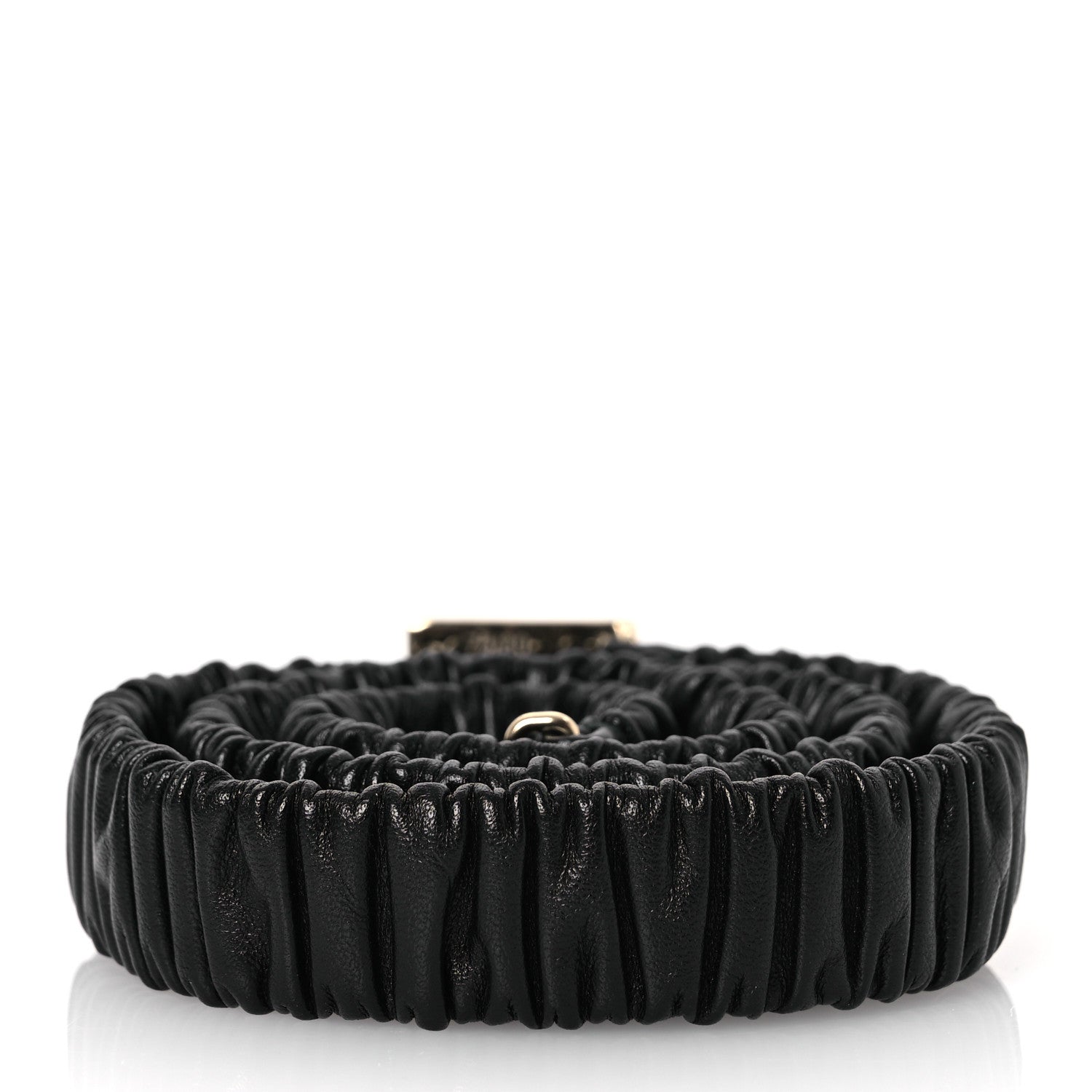 Chanel Lambskin Ruched CC Belt 75 30 Black 2 of 4