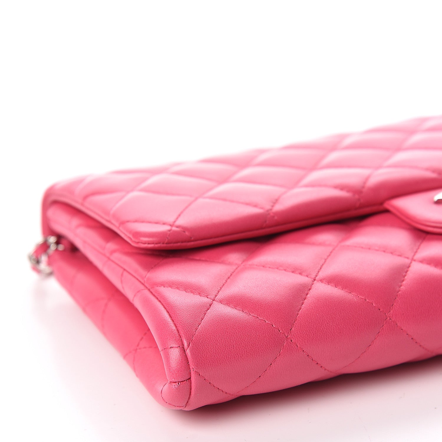 Chanel Lambskin Quilted Clutch With Chain Flap Pink 8 of 11