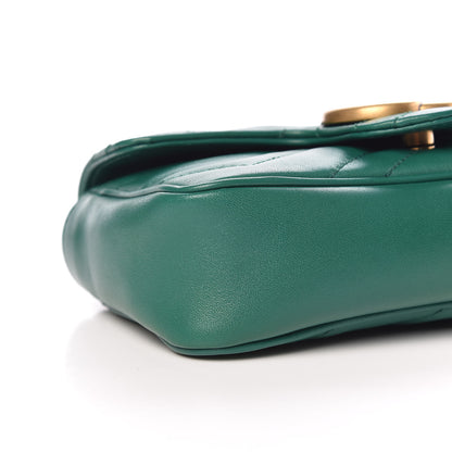 Gucci Calfskin Matelasse Super Mini GG Marmont Shoulder Bag Emerald Green 8 of 11