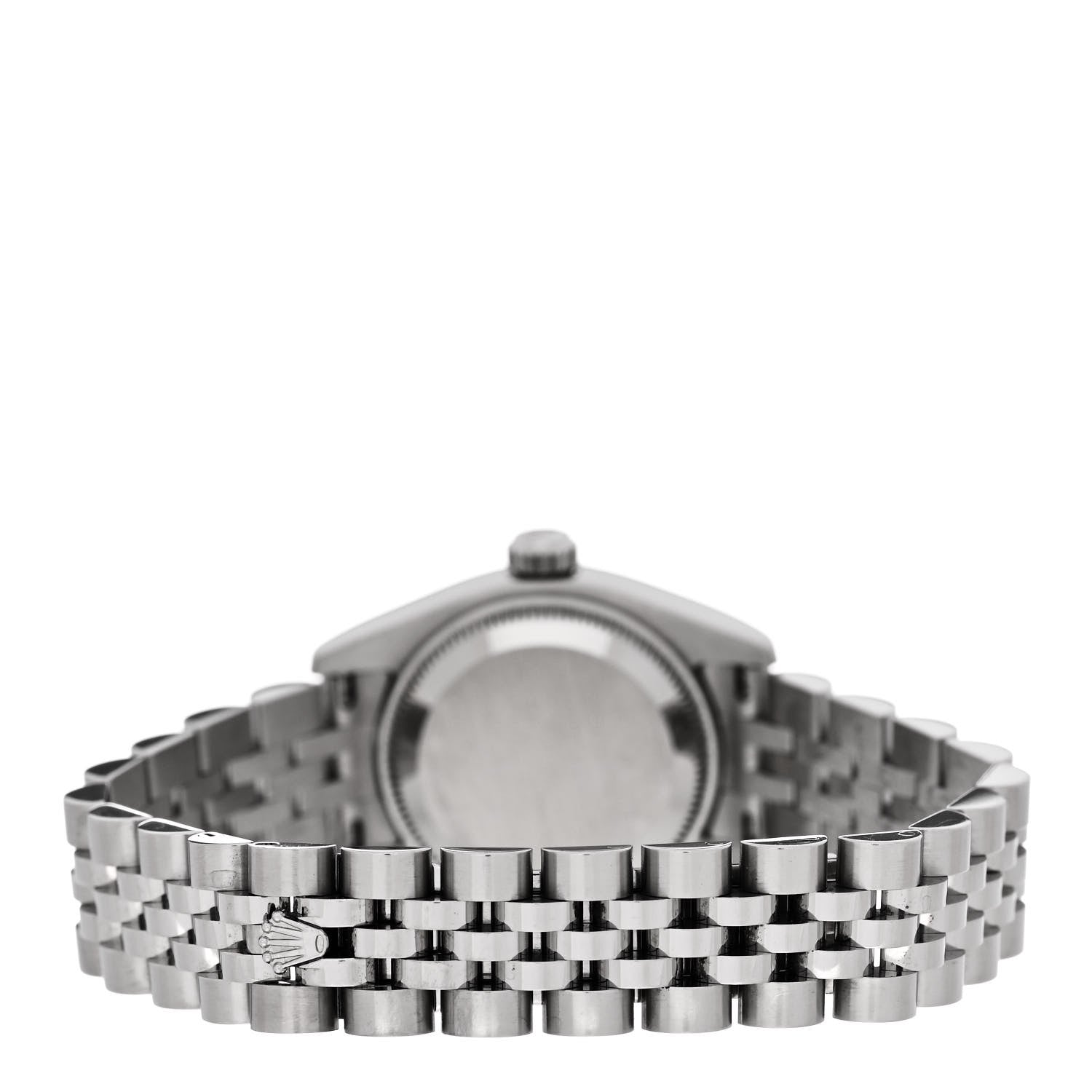 Rolex Stainless Steel 18K White Gold Diamond 26mm Oyster Perpetual Datejust Watch Silver Jubilee 179174 3 of 5