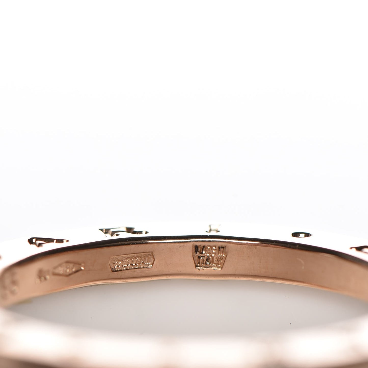 18K Rose Gold White Ceramic B.Zero1 Four-Band Ring 55 7.25