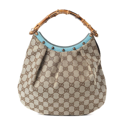 Gucci Monogram Small Bamboo Handbag Turquoise 1 of 8