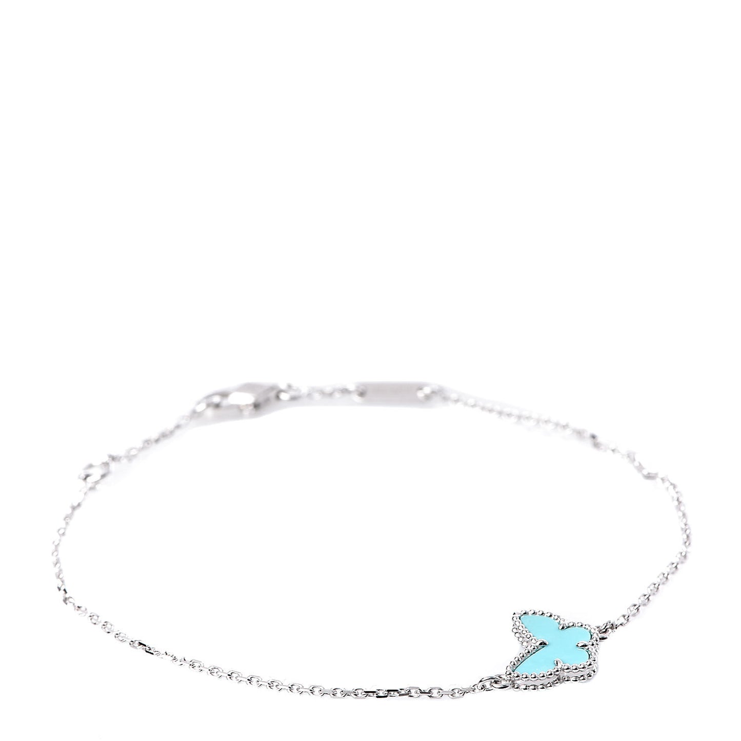 18K White Gold Turquoise Sweet Alhambra Butterfly Bracelet