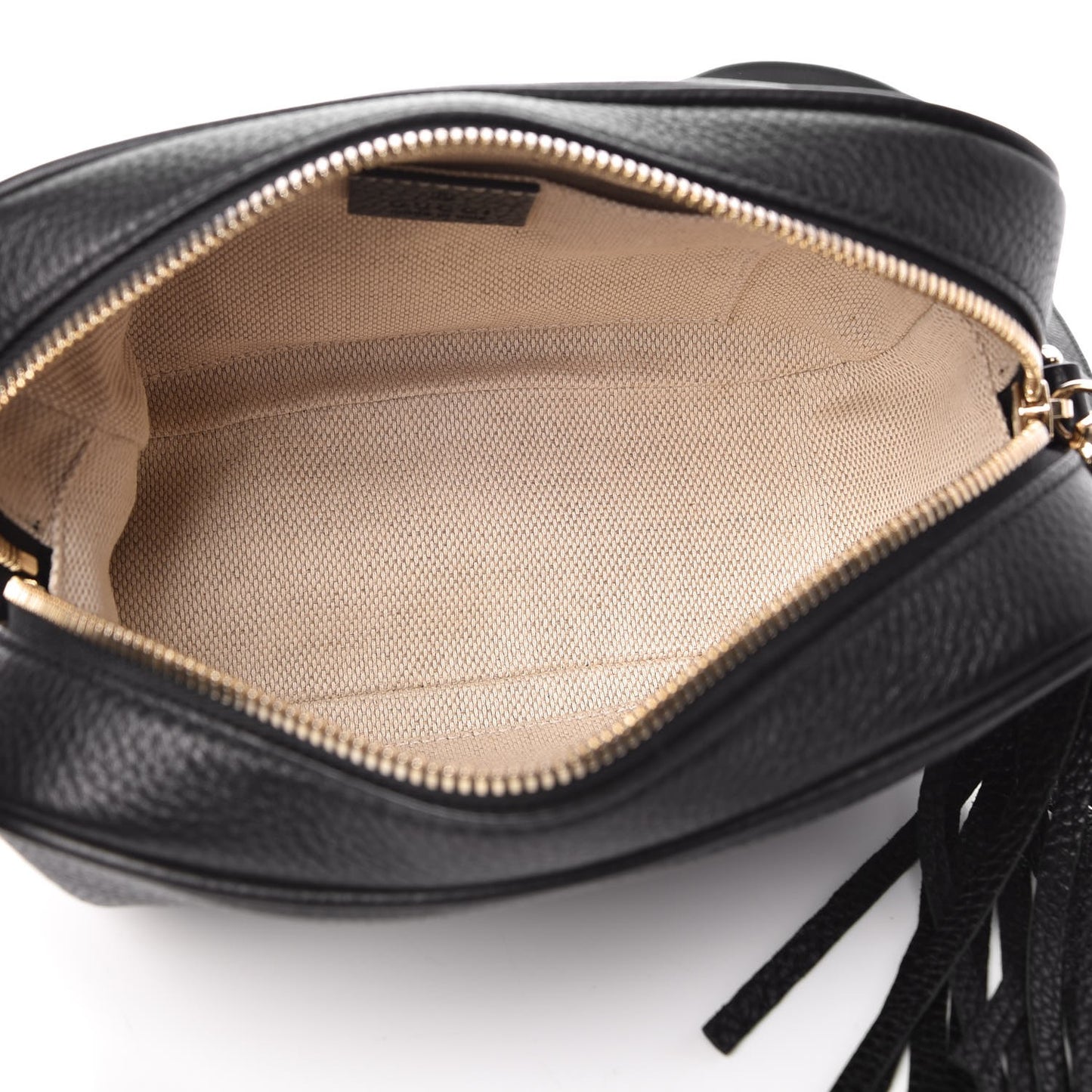 Pebbled Calfskin Small Soho Disco Bag Black