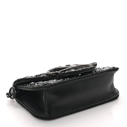 Valentino Garavani Crystal Nappa Monochrome Vlogo Small Loco Shoulder Bag Black 4 of 8