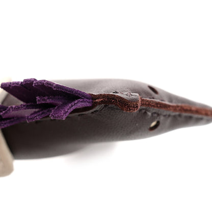 Hermes Milo Lambskin Grigri Rodeo Horse Bag Charm PM Rouge Sellier Craie Violet 4 of 5