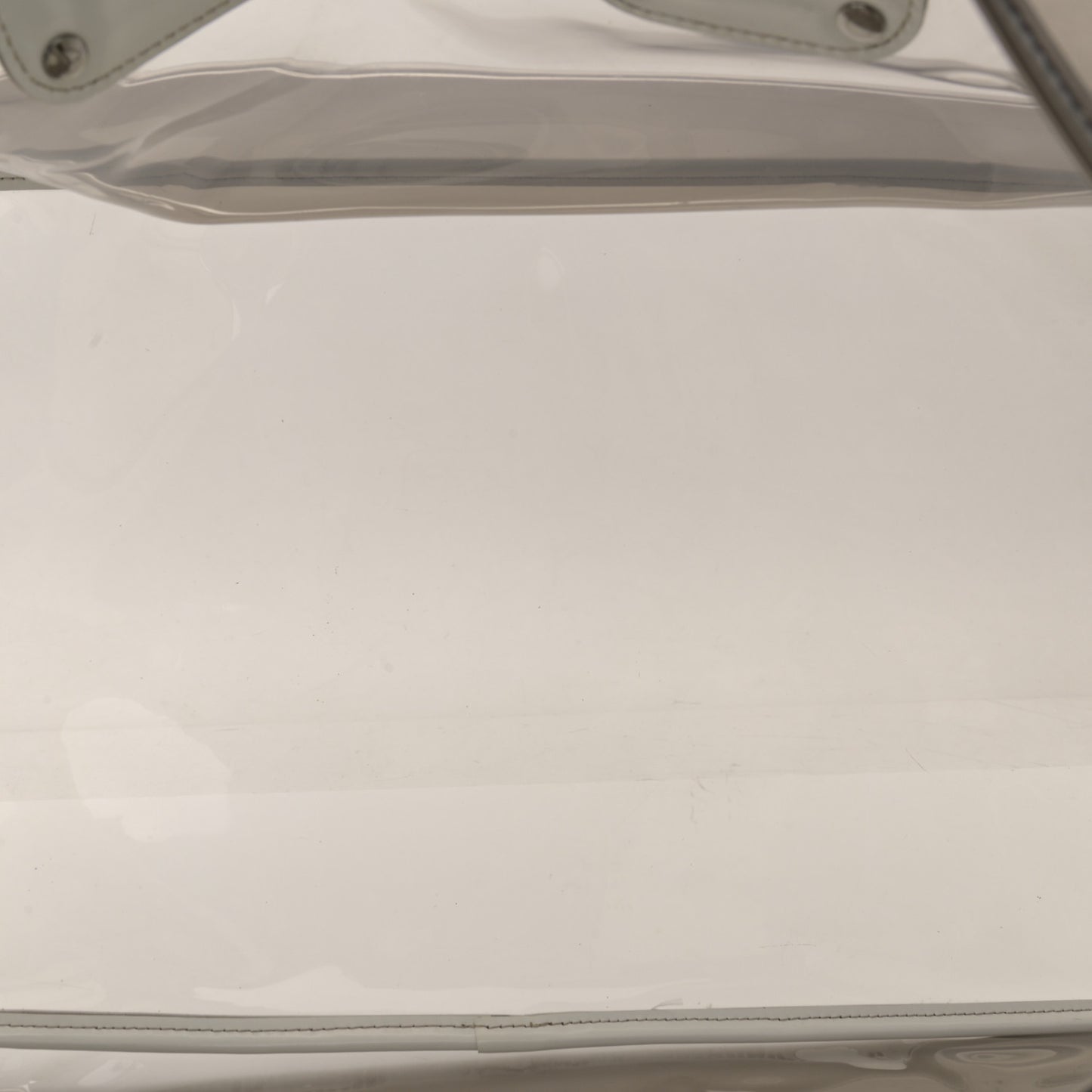 Vinyl Calfskin Tote Transparent White