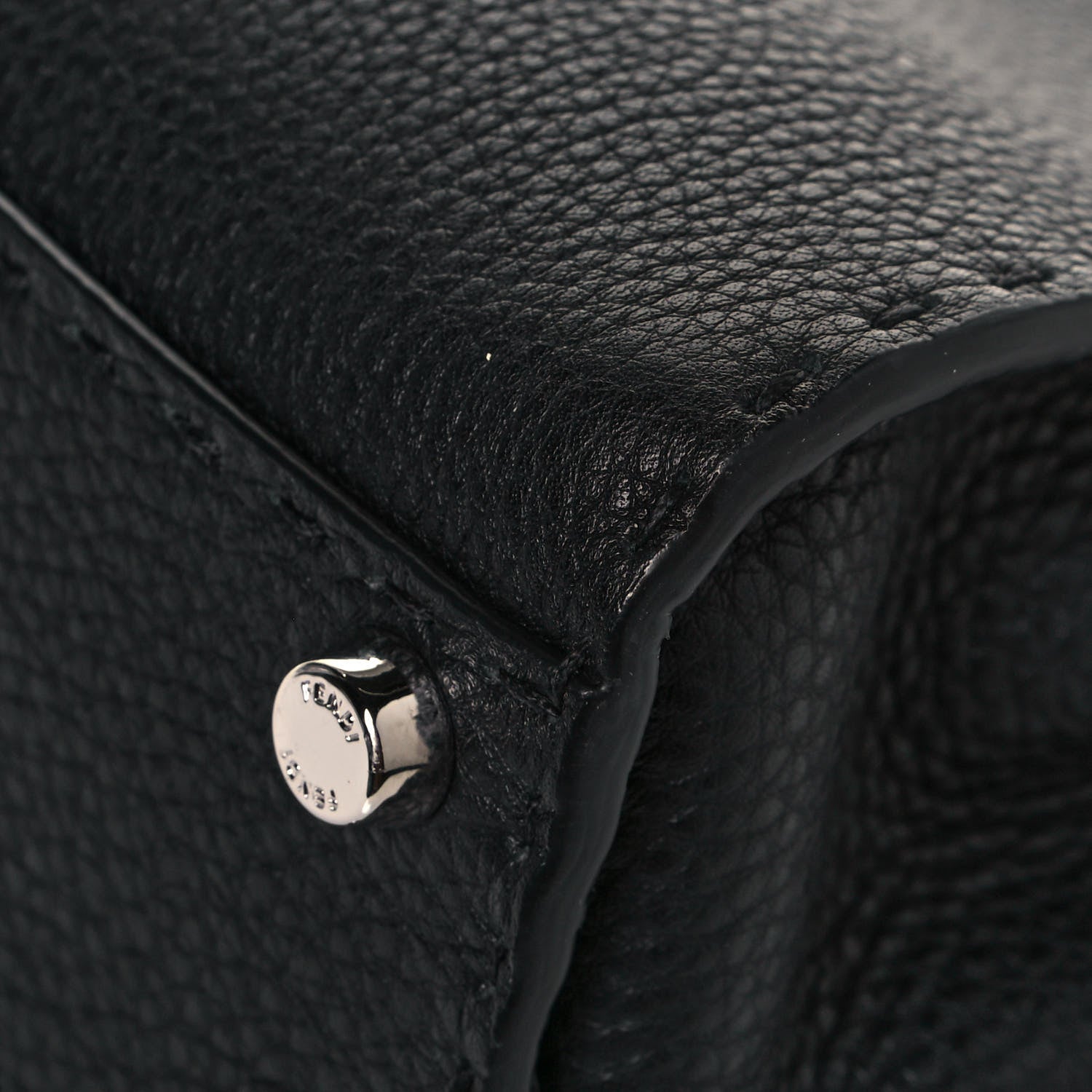 Fendi Cuoio Romano Selleria Bi-Color Mini Peekaboo Iconic Satchel Black Mou 10 of 13