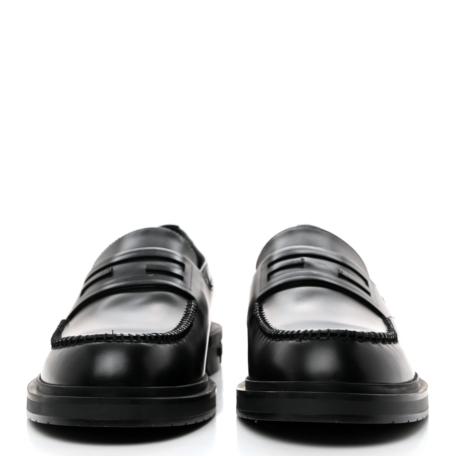 Fendi Vitello Abrasivato Mens Frame Loafers 9 Black 2 of 9