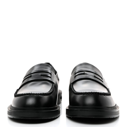 Fendi Vitello Abrasivato Mens Frame Loafers 9 Black 2 of 9