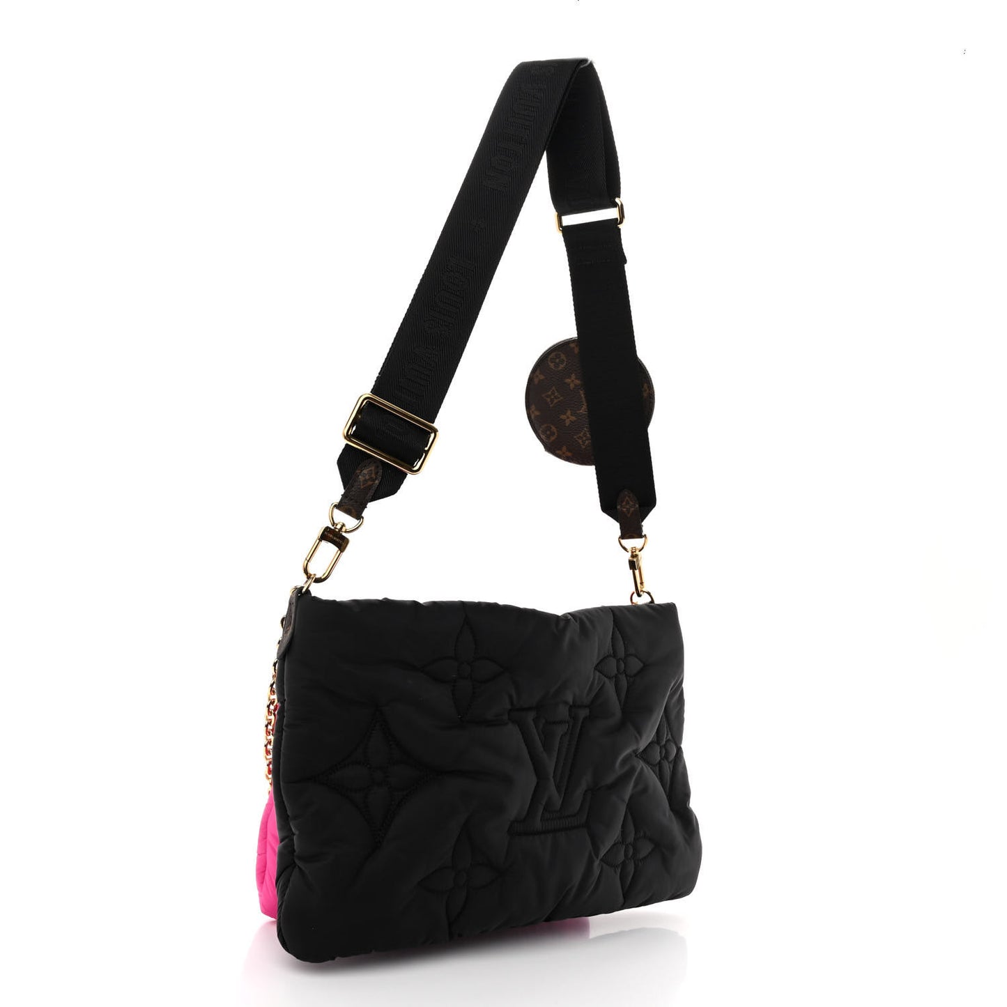 Econyl Monogram Pillow Maxi Multi Pochette Accessories Black Fuchsia