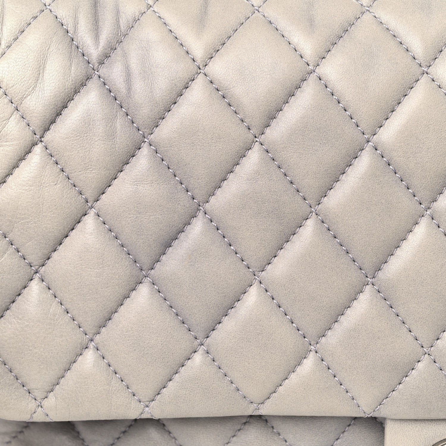 Chanel Lambskin Quilted Jumbo Coco Rain Flap Grey 12 of 27