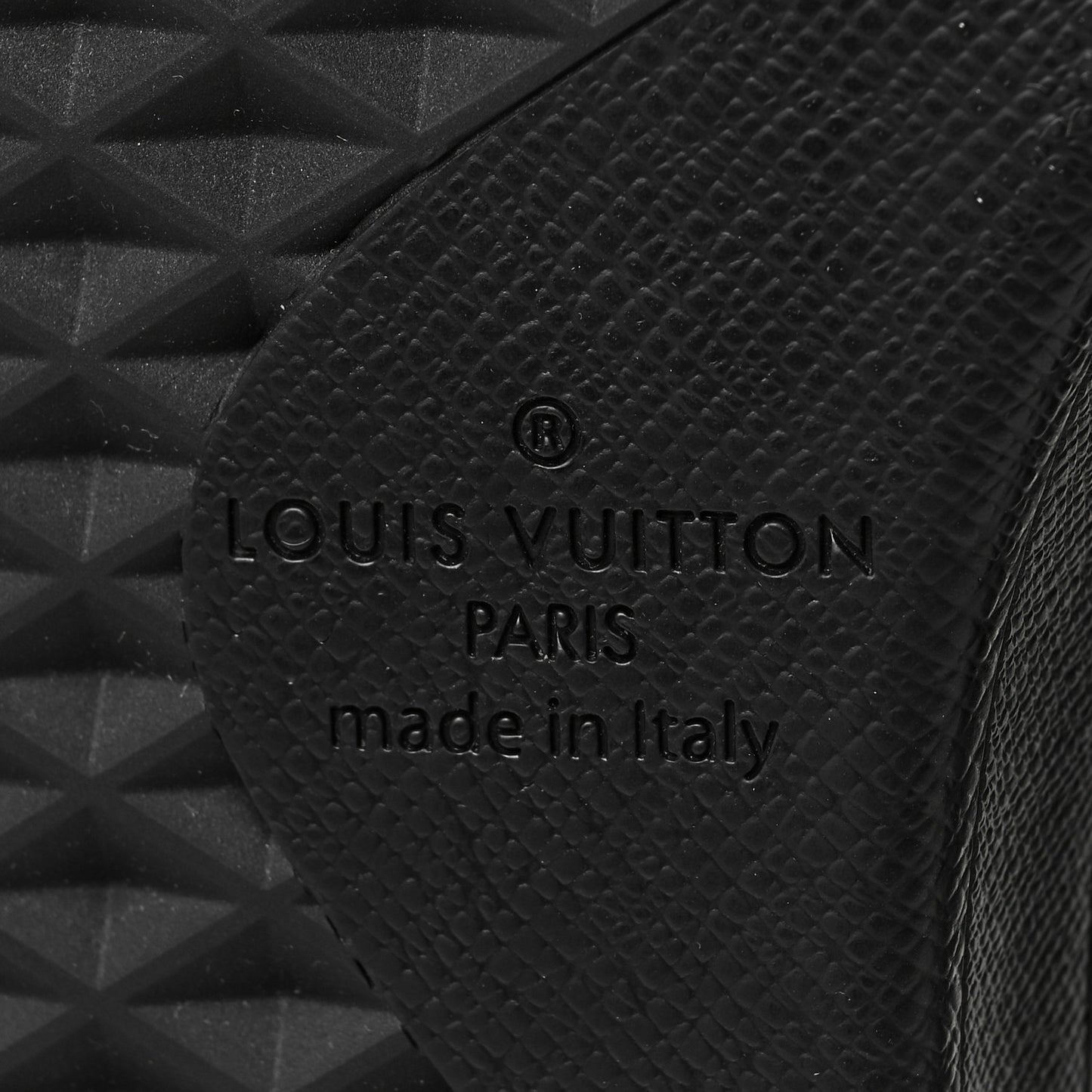Grained Calfskin Embossed Monogram Mens Luxembourg Sneakers 10 Black