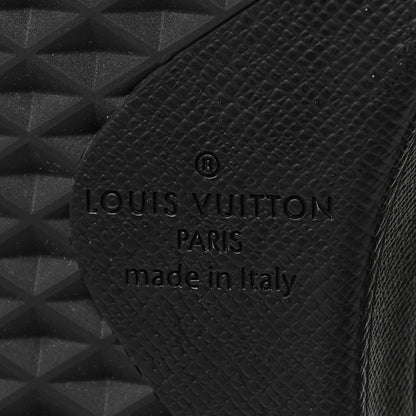 Louis Vuitton Grained Calfskin Embossed Monogram Mens Luxembourg Sneakers 10 Black 7 of 8