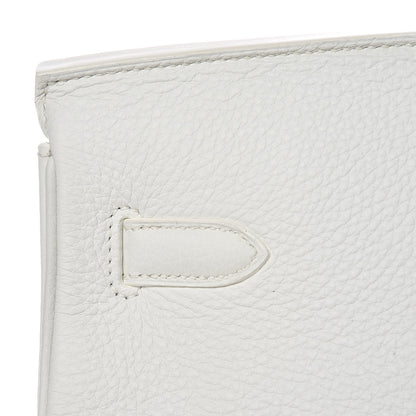 Hermes Taurillon Clemence Birkin 40 White 9 of 39