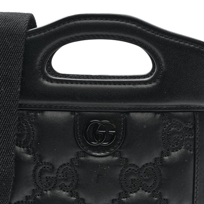 Gucci Nylon Calfskin Enamel GG Matelasse Mini Top Slip Handle Crossbody Bag Black 7 of 9