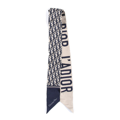 Christian Dior Silk Oblique Mitzah Scarf Blue 2 of 3