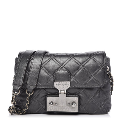 Marc Jacobs Metallic Lambskin Baroque Single Flap Grey 1 of 10