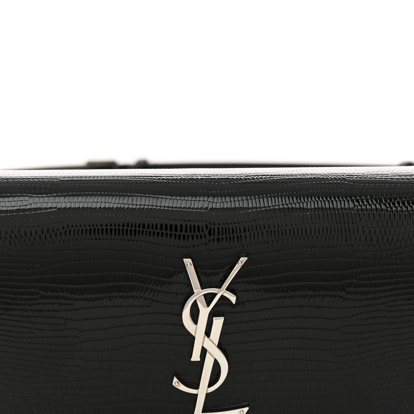 Calfskin Lizard Embossed Monogram Kate Belt Bag Black