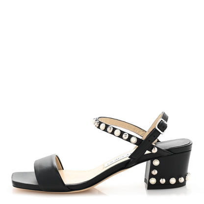 Jimmy Choo Nappa Dome Studs Aadra 45 Sandals 37 Black 1 of 9