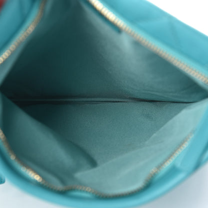 Chanel Calfskin Quilted Fold Over Clutch Turquoise 6 of 10