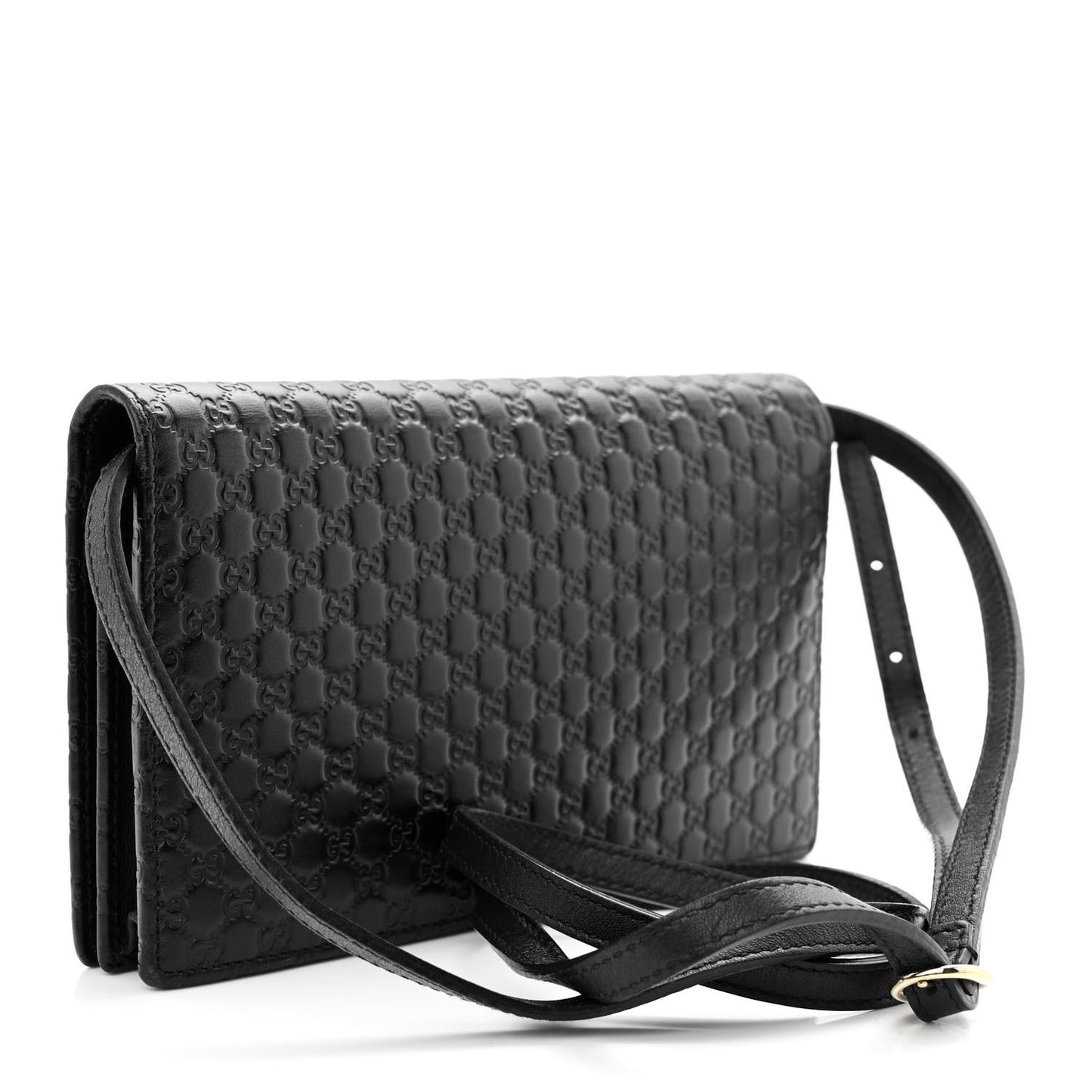 Microguccissima Crossbody Wallet Black
