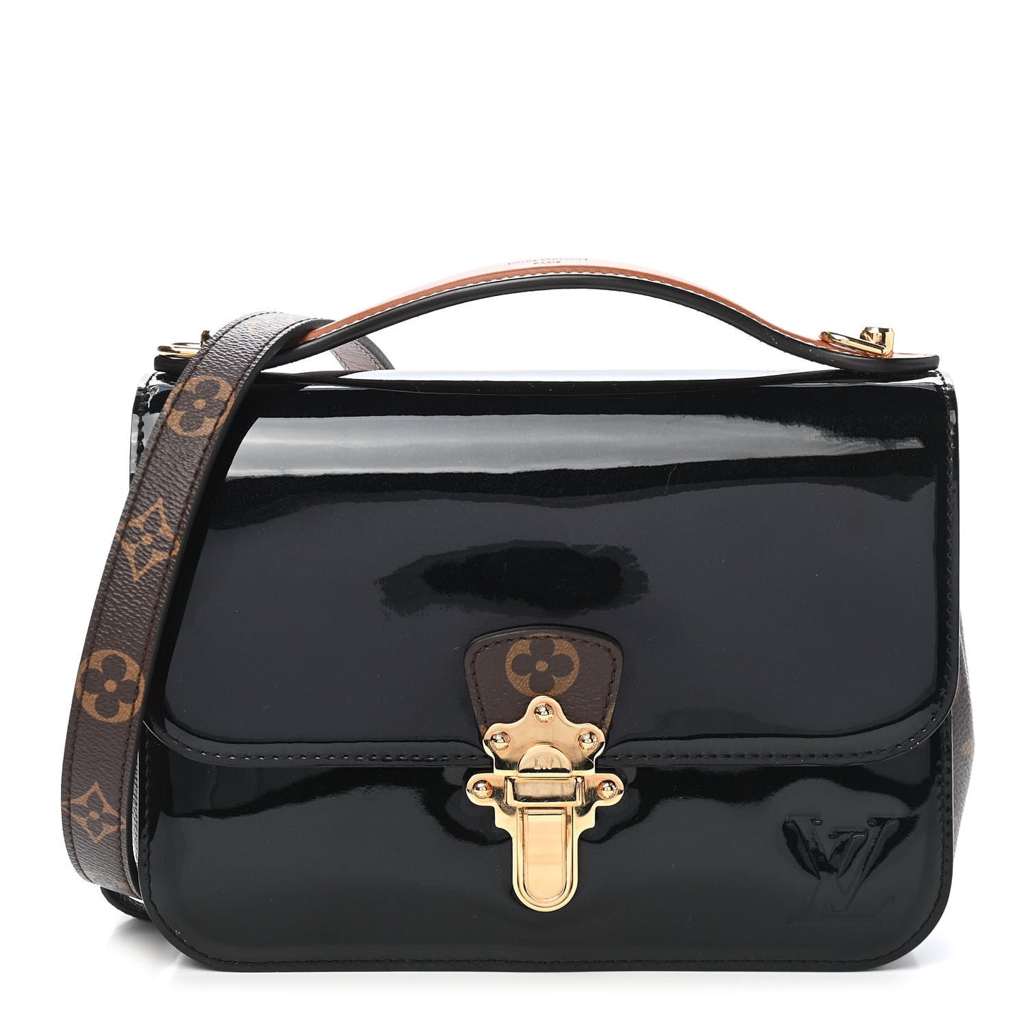 Patent Calfskin Monogram Cherrywood BB Black