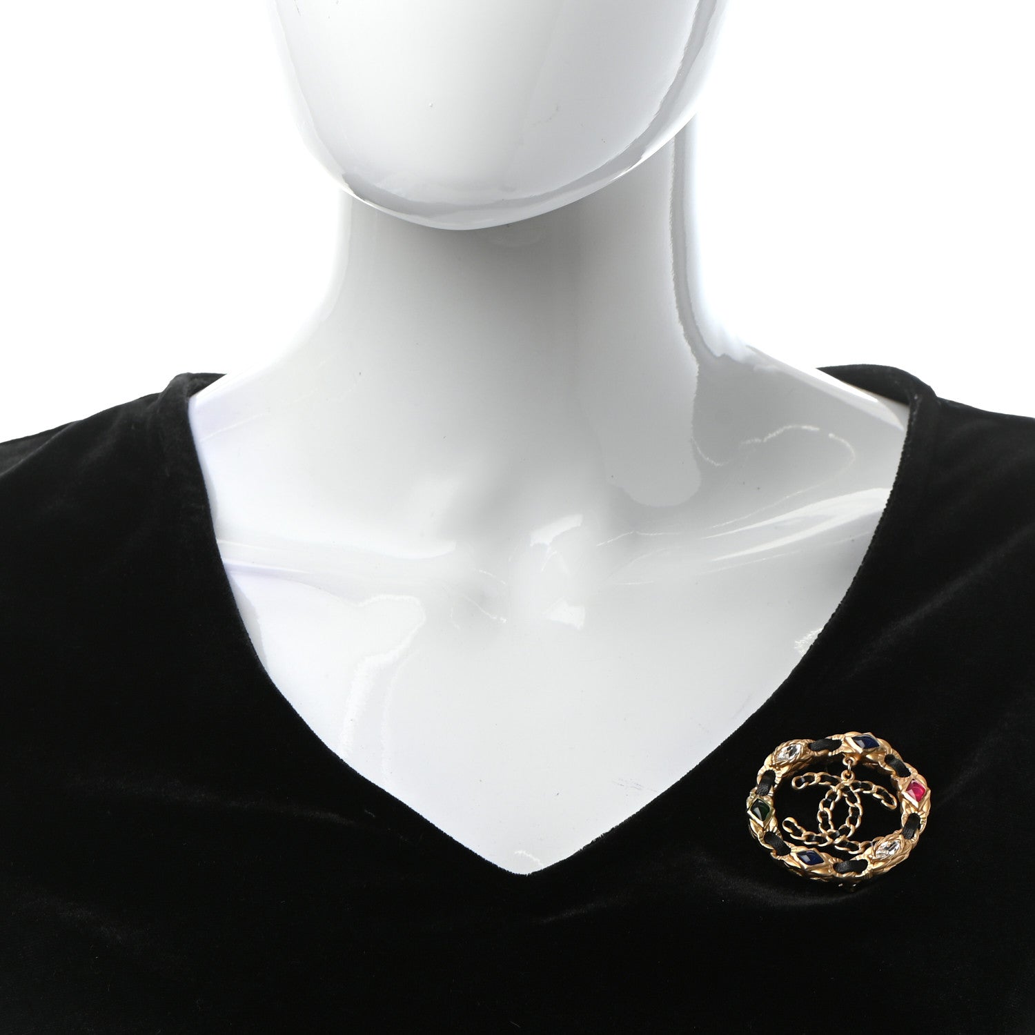 Chanel Glass Lambskin Cote D'Azur CC Brooch Gold Multicolor 2 of 4