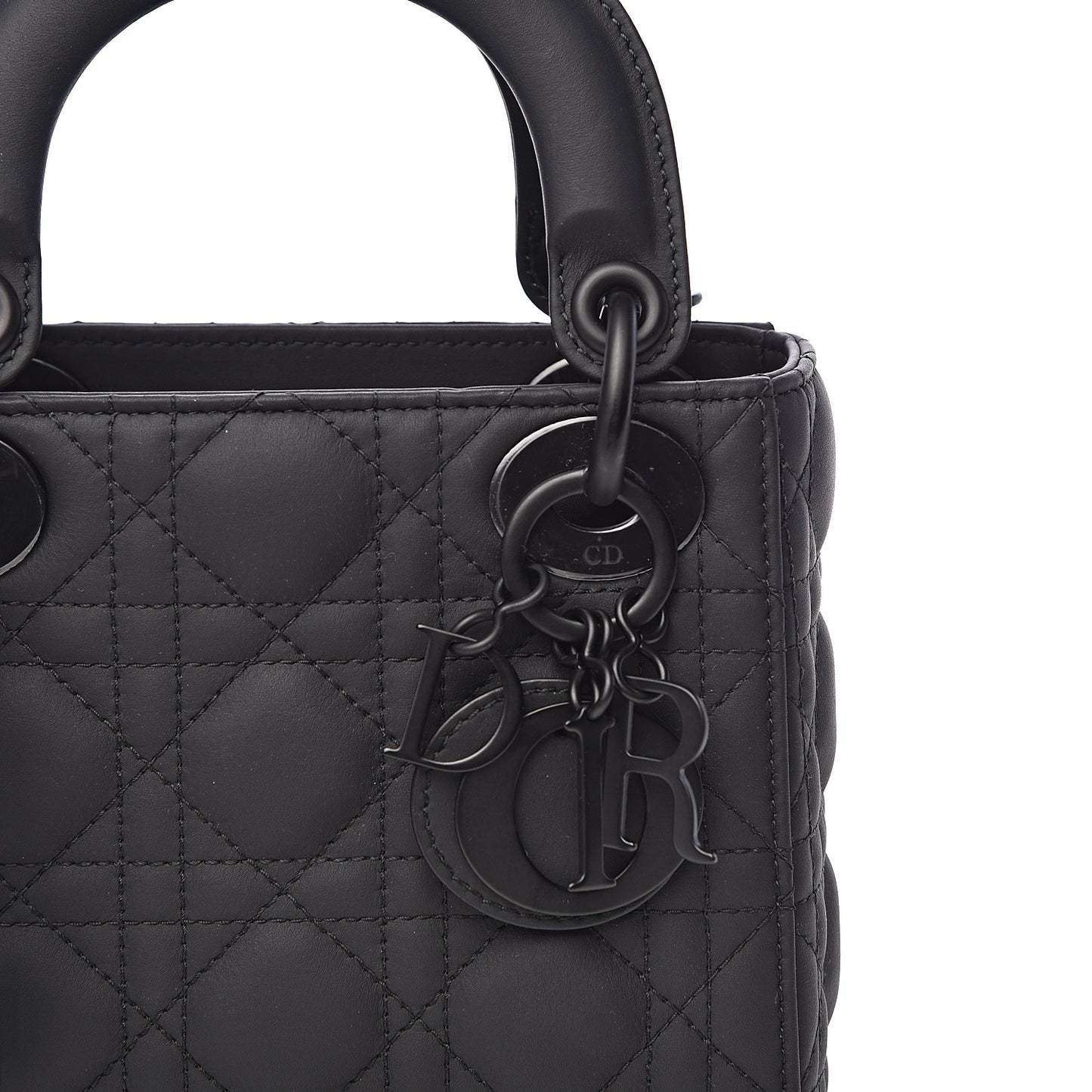 Ultra Matte Calfskin Cannage Mini Lady Dior Black