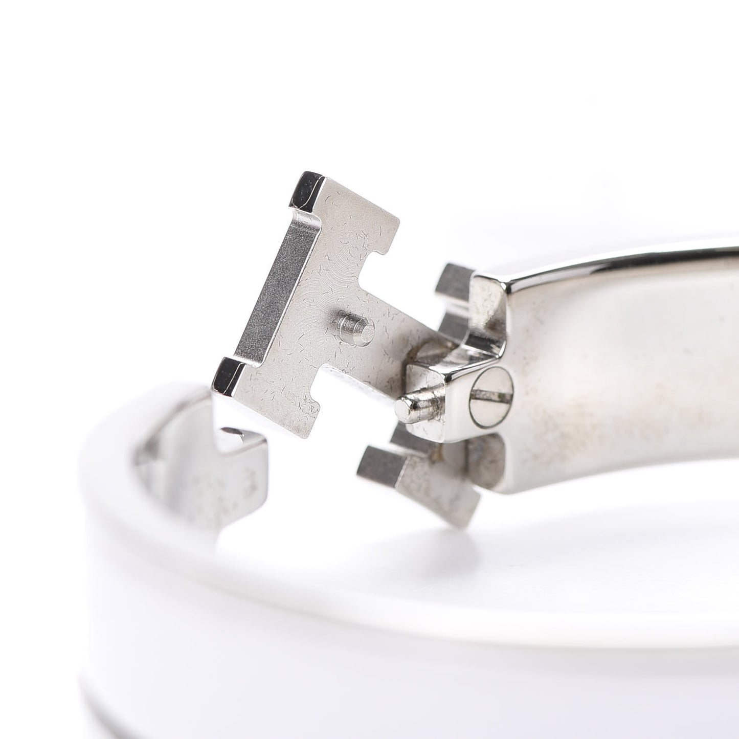 Enamel Narrow Clic Clac H Bracelet PM White