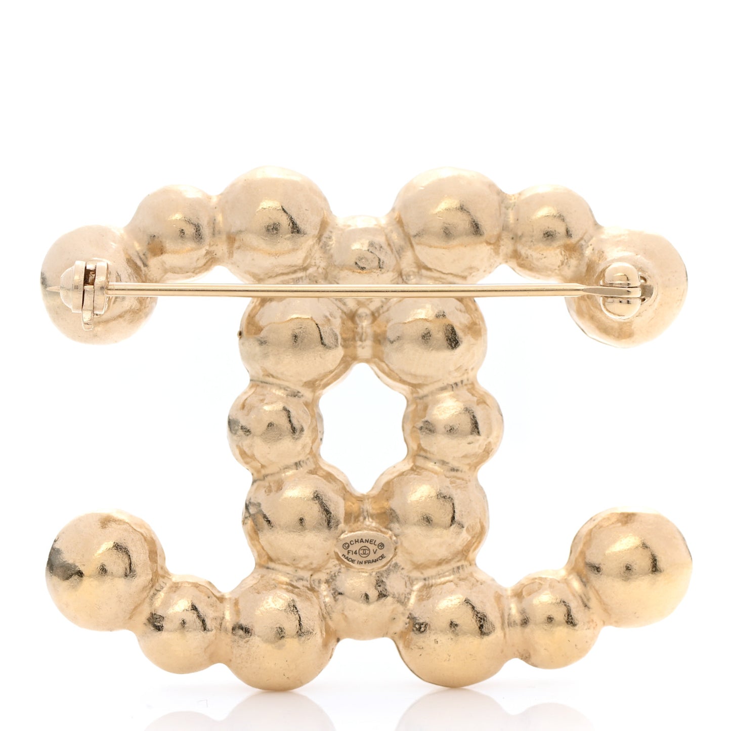 Pearl CC Brooch Gold Pearly White
