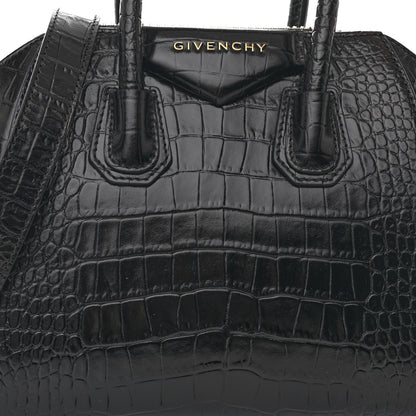 Givenchy Calfskin Crocodile Embossed Mini Antigona Black 8 of 10
