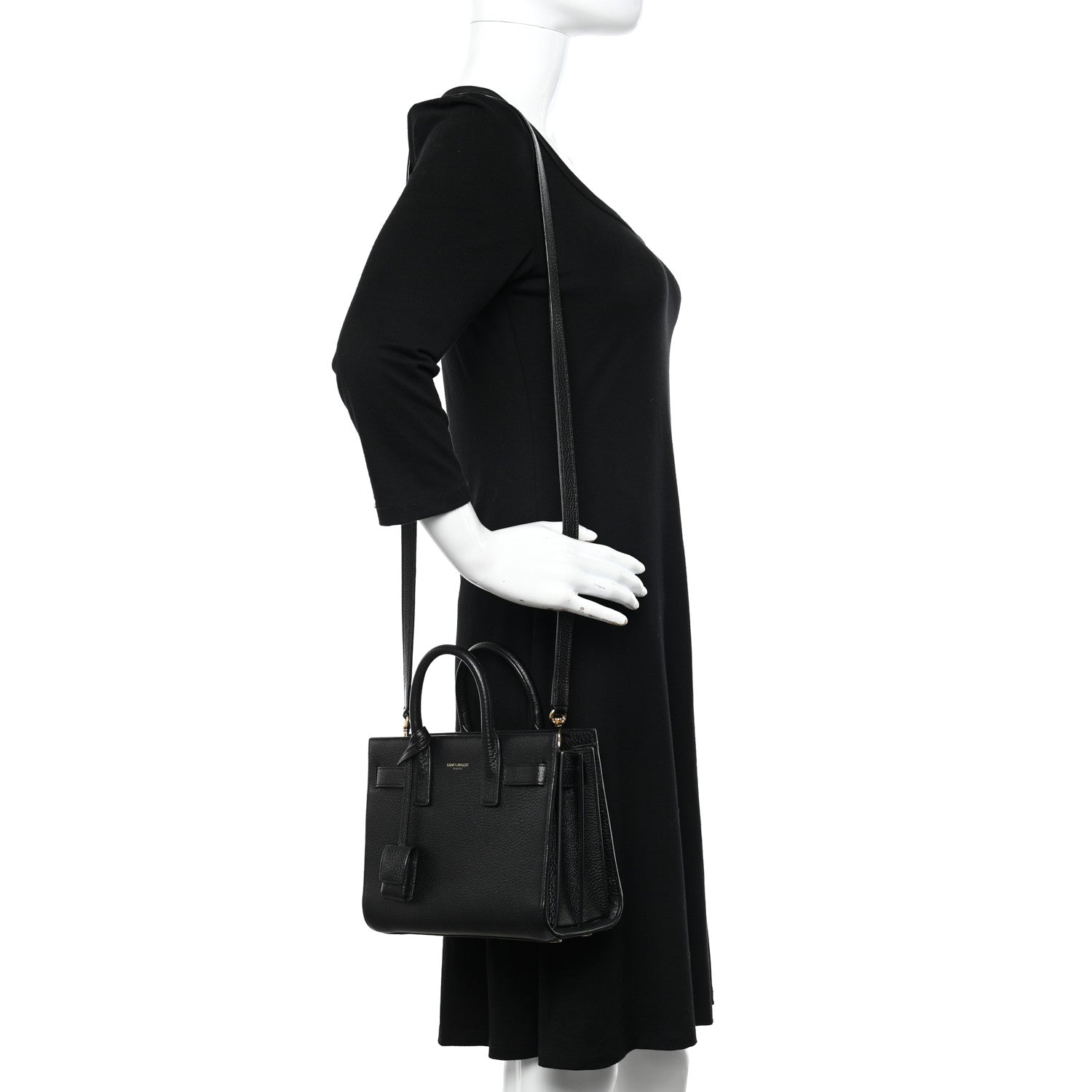 Saint Laurent Grained Calfskin Nano Sac De Jour Black 2 of 10